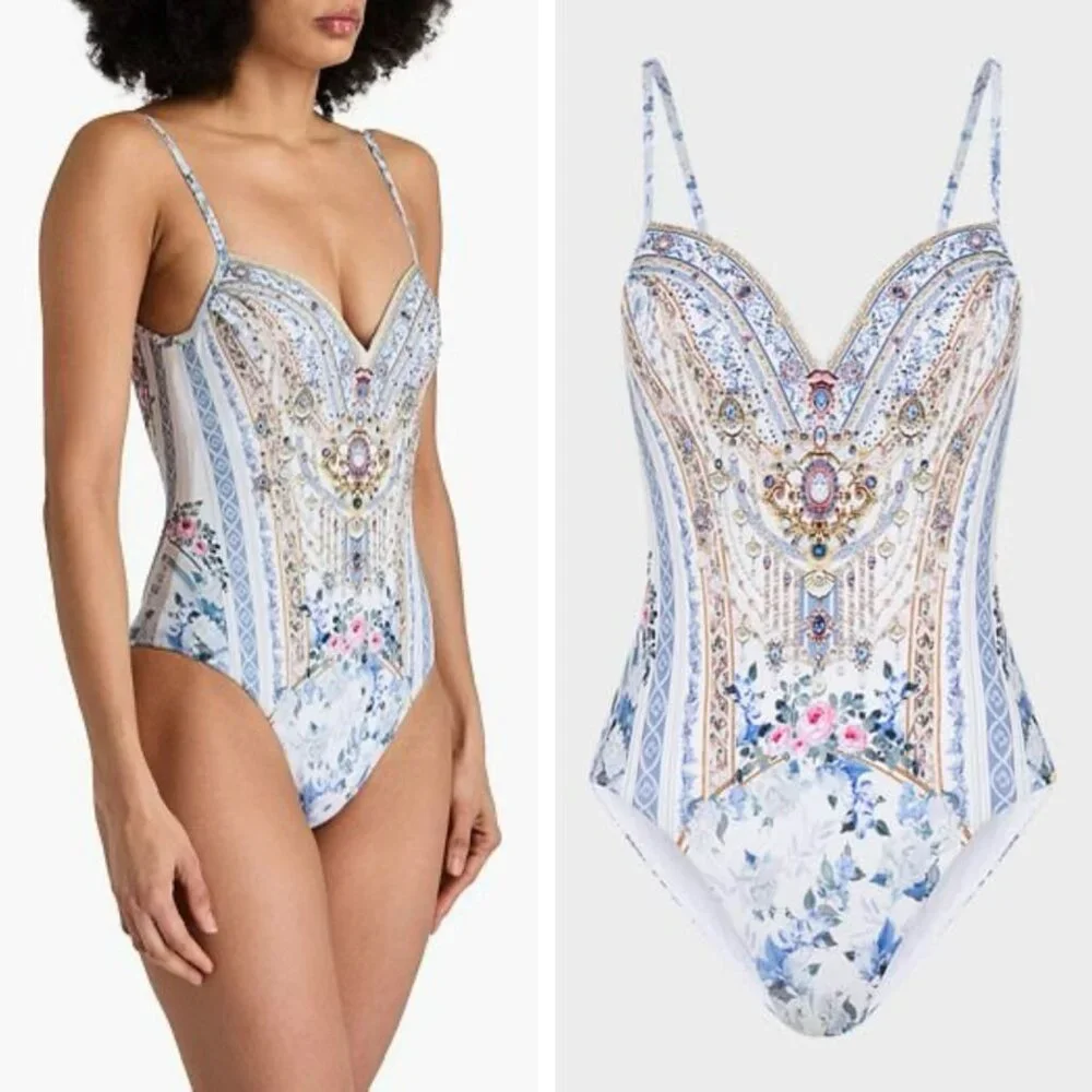 Camilla Multicolor Jewel-Embellished One Piece Swimsuit - Picture 1 of 10